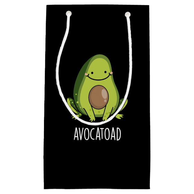 Avocatoad Funny Avocado Toad Pun Dark BG Kleine Geschenktüte (Vorderseite)