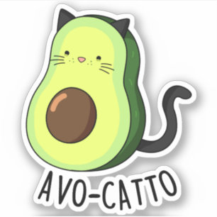 Avocatto Funny Avocado Cat Pun Aufkleber