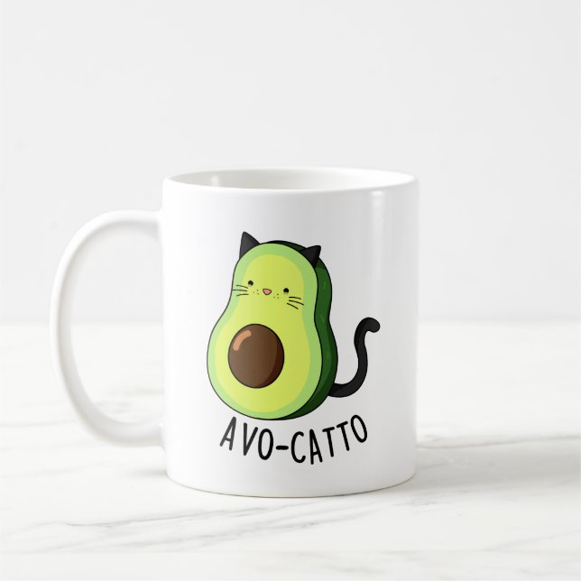 Avocatto Funny Avocado Cat Pun Kaffeetasse (Links)
