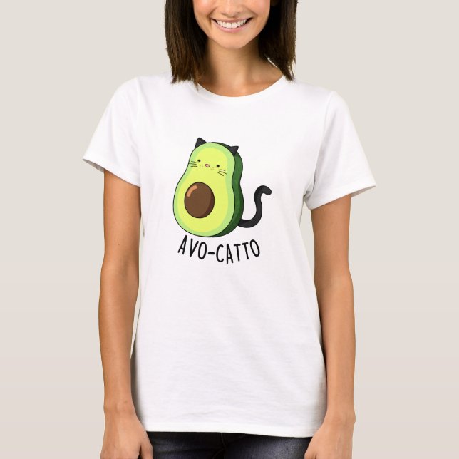 Avocatto Funny Avocado Cat Pun T-Shirt (Vorderseite)