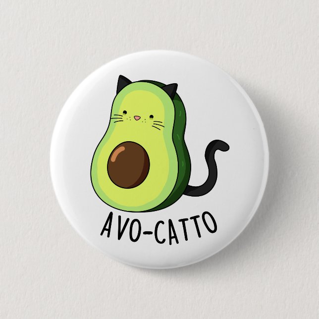 Avocatto Niedlich Avocado Cat Pub Button (Vorderseite)