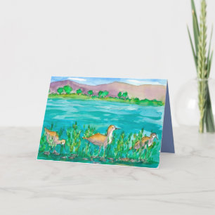 Avocet Lake Shore Birds Happy Birthday Karte