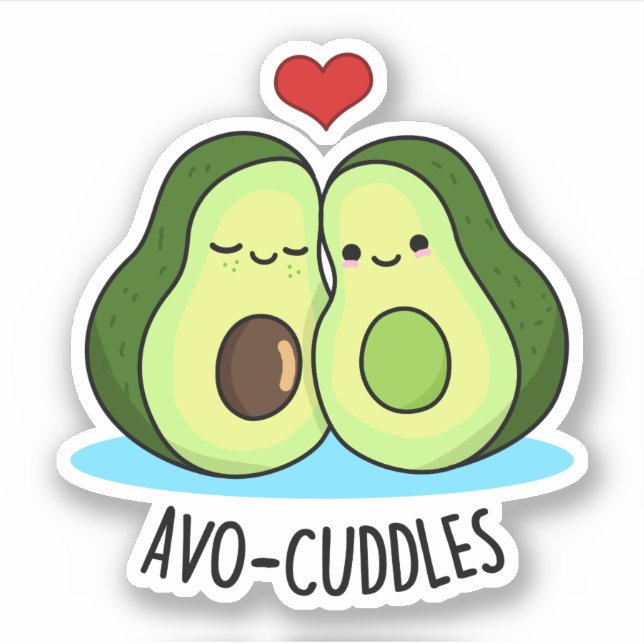 Avocuddles Funny Avocado Couple Pub Aufkleber (Vorderseite)