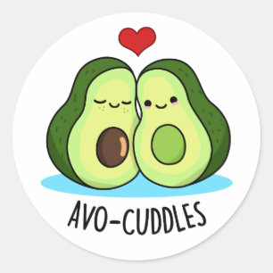 Avocuddles Funny Avocado Couple Pub Runder Aufkleber
