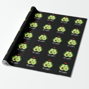 Avocuddles Funny Avocado Couple Pun Dark BG Geschenkpapier