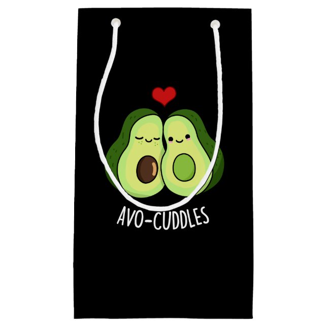 Avocuddles Funny Avocado Couple Pun Dark BG Kleine Geschenktüte (Vorderseite)