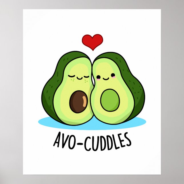Avocuddles Niedlich Love Avocado Couple Pun Poster (Vorne)