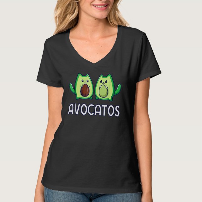 Avogato Avocado Cat Cat Fruit Vegan T-Shirt (Vorderseite)