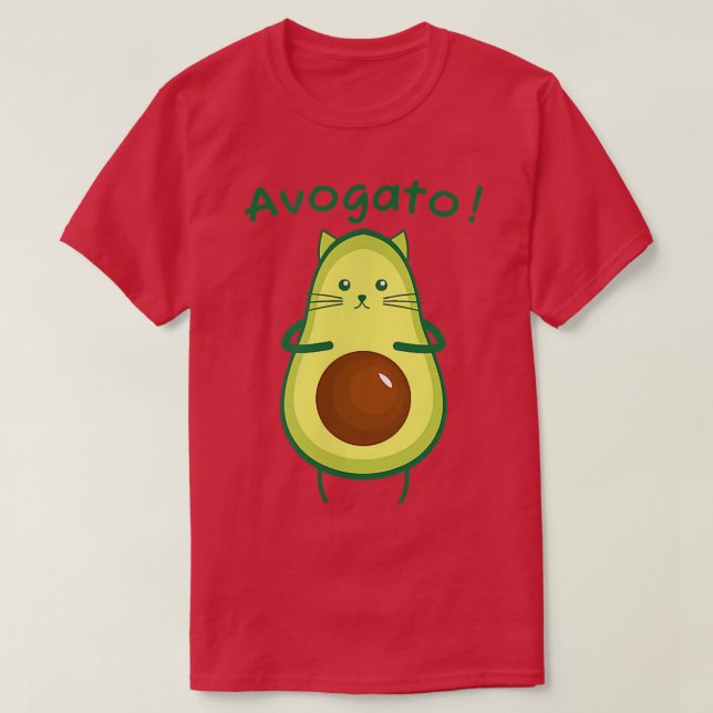 Avogato Avocado Cat Feinschmecker Liebhaber T-Shirt (Design vorne)