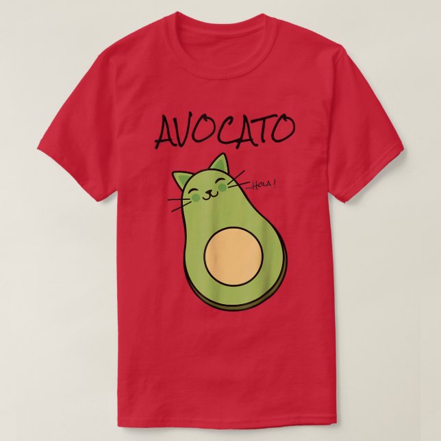 Avogato Avocado Cat Kitty Funny Meow Cinco De Mayo T-Shirt (Design vorne)