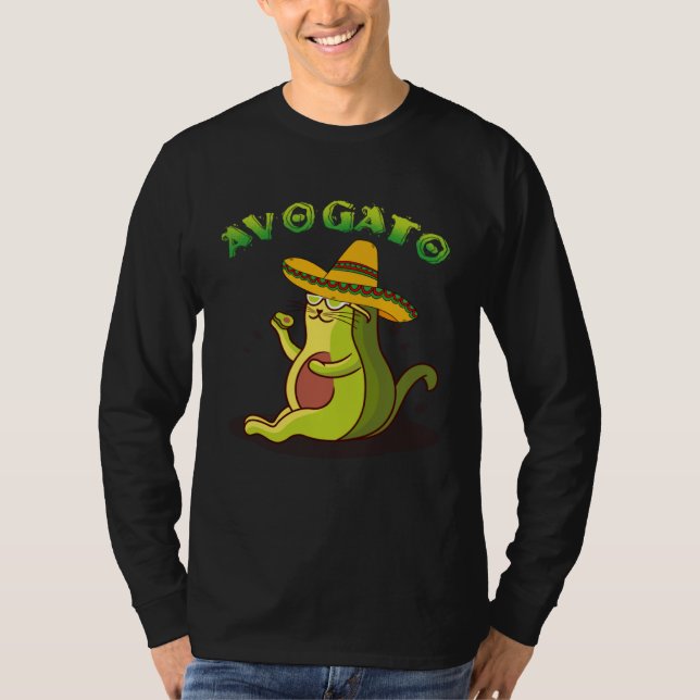 Avogato Cat Avocado Cinco de Mayo Cute Cat Mexico  T-Shirt (Vorderseite)