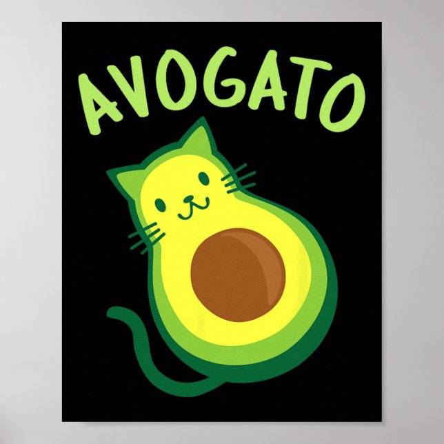 Avogato Cat Avocado - Funny Cinco De Mayo Poster (Vorne)