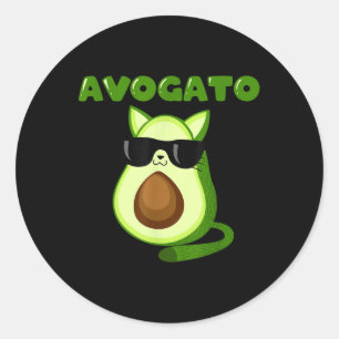 Avogato Cat Cinco De Mayo Meow Avogado Runder Aufkleber