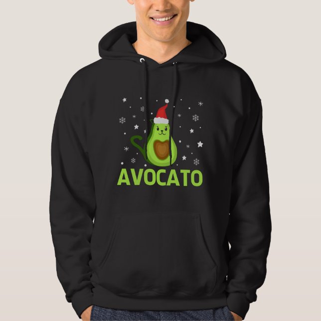 Avogato Christmas Niedlich Cat Avocado Funny Xmas  Hoodie (Vorderseite)