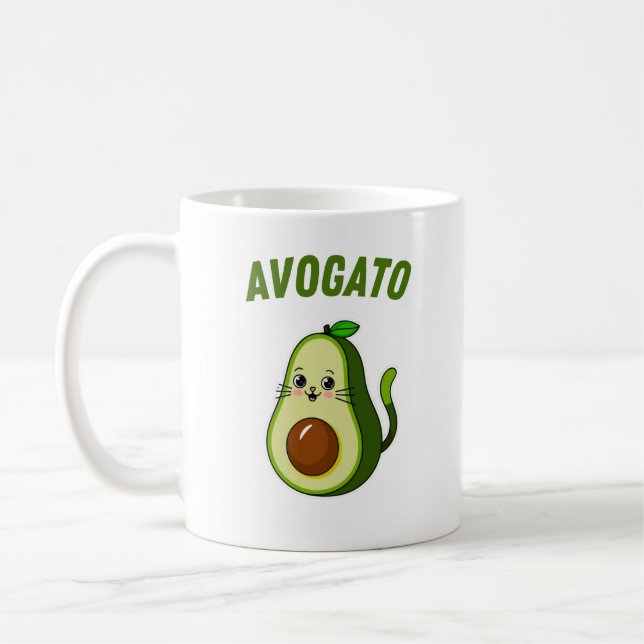Avogato Funny Avocado Cat Lover Kaffeetasse (Links)