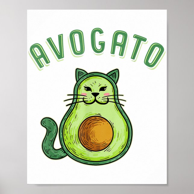 Avogato - Funny Cinco de Mayo Avocado Cat Poster (Vorne)