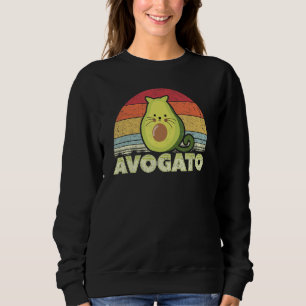Avogato, Retro Cat Avocado, Cinco De Mayo Sweatshirt