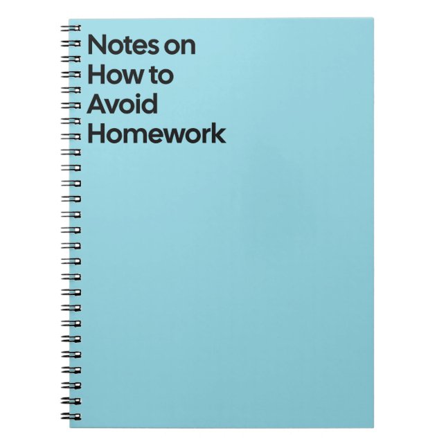 Avoid Homework Funny Notebook Notizblock (Vorderseite)