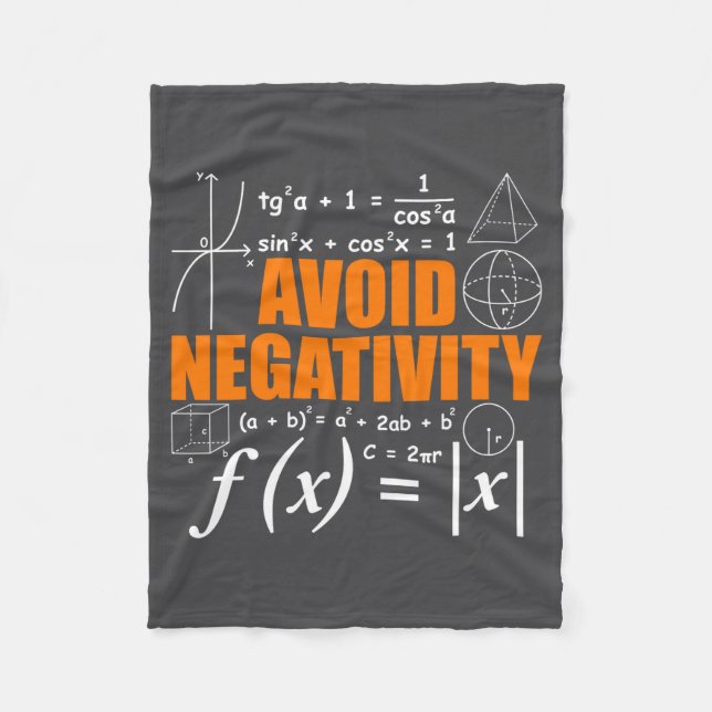 Avoid Negativity Funny Math Mathematician Teacher  Fleecedecke (Vorderseite)