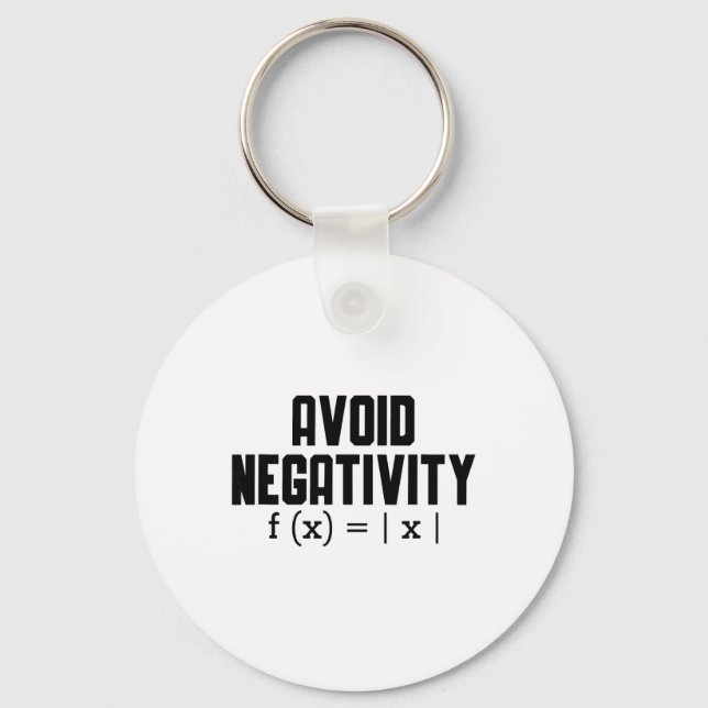 Avoid Negativity Funny Teacher Math Equation Quote Schlüsselanhänger (Vorderseite)