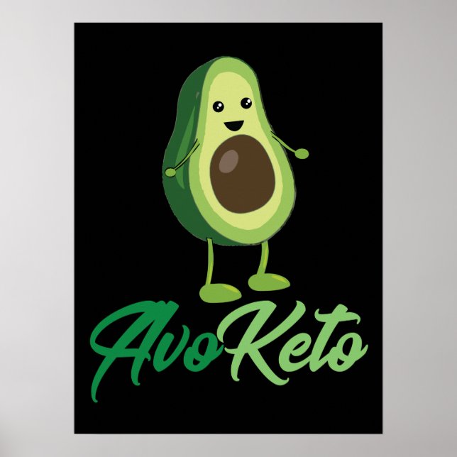 Avoketo - Funny Keto Avocado Poster (Vorne)