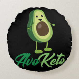 Avoketo - Funny Keto Avocado Rundes Kissen