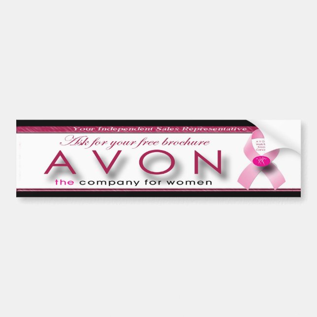 AVON-Autoaufkleber fragen für Ihre freie Broschüre Autoaufkleber (Vorne)