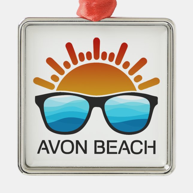 Avon Beach North Carolina Sonnenbrille Ornament Aus Metall (Vorne)