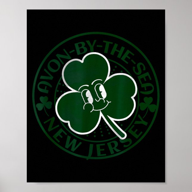 Avon-by-the-sea New Jersey Irish Shamrock Nj Retro Poster (Vorne)