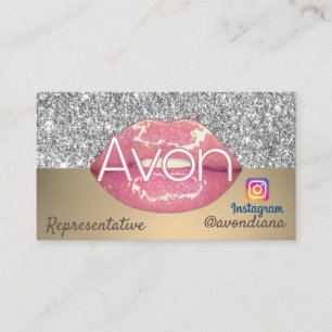 Avon Instagram Logo Gold und Silber Ästhetik Visitenkarte