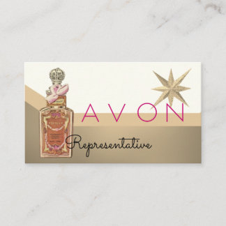 Avon Instagram Logo rosa Goldglasur Visitenkarte
