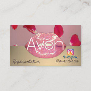Avon Instagram Logo Rosa und goldene ästhetische Visitenkarte