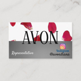 Avon Instagram Logo silber ästhetische Rose Visitenkarte