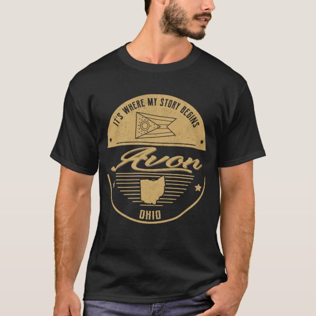 Avon Ohio Die Geschichte beginnt T-Shirt (Vorderseite)