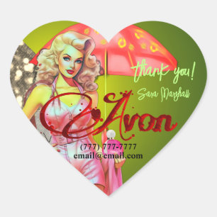 Avon Representative Vielen Dank Herz-Aufkleber