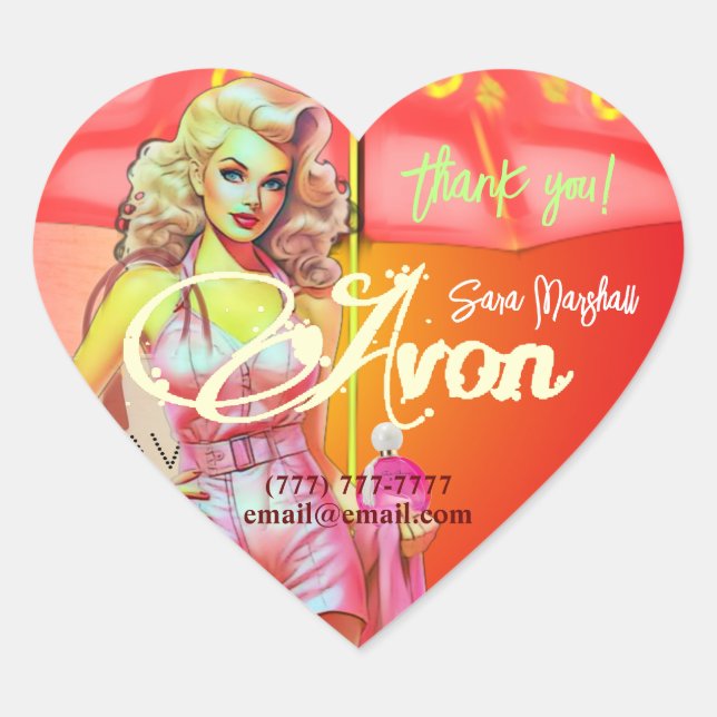 Avon Representative Vielen Dank Herz-Aufkleber (Vorderseite)