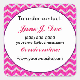 Avon Sales Broschüren Stickers, rosa Zickzack Quadratischer Aufkleber