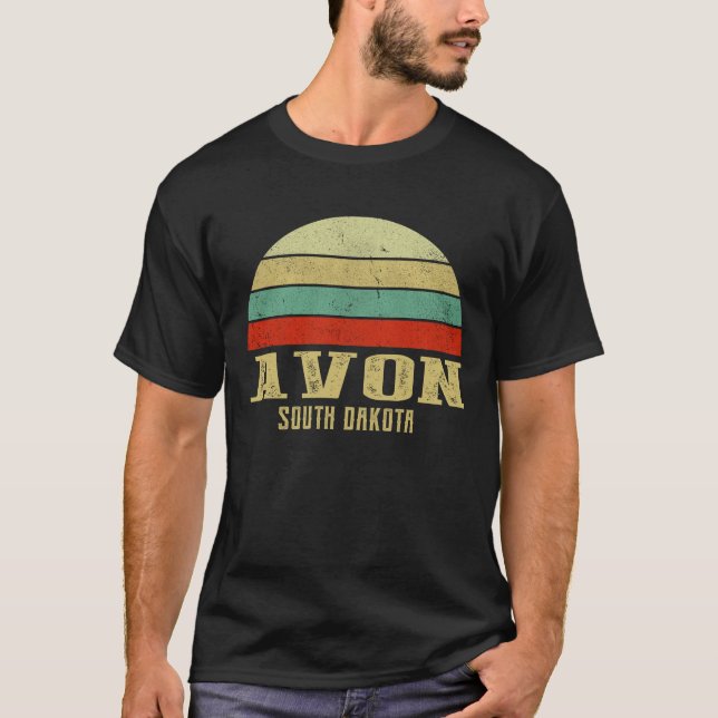 AVON SUTH DAKOTA Vintag Retro Sunset T-Shirt (Vorderseite)