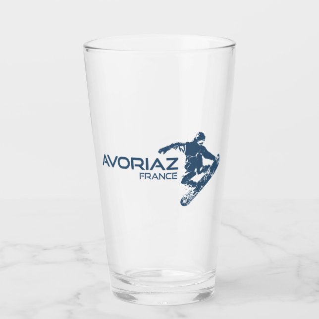 Avoriaz France Snowboarder Glas (Vorderseite)