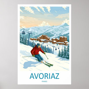 Avoriaz Frankreich Ski Druck Vintage Reiseplakat Poster