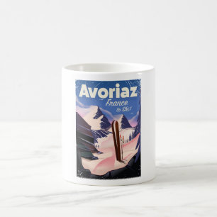 Avoriaz, Französischer Ski-Reiseplakat Tasse