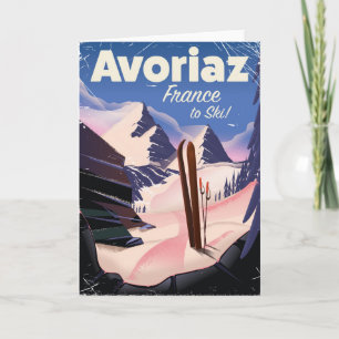 Avoriaz, französisches Skireisepaket Feiertagskarte