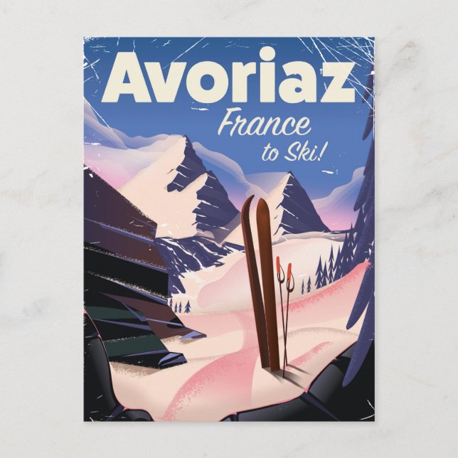 Avoriaz, französisches Skireisepaket Postkarte (Vorderseite)
