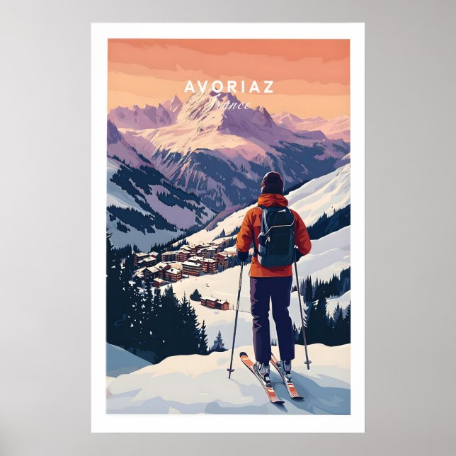 Avoriaz French Ski Poster Skiing Wall Art 1 (Vorne)