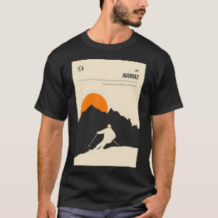 Avoriaz Skifahren Minimal Vintage Reisen Poster T-Shirt