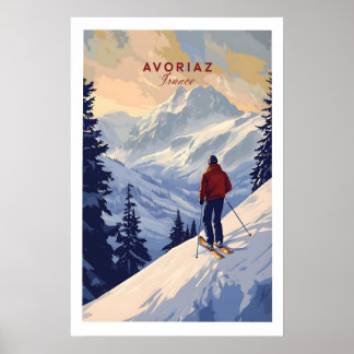 Avoriaz Skiing Print French Alps Winter 1 Poster