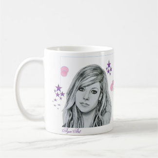 Avril Lavigne zeichnend Kaffeetasse