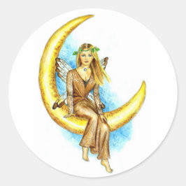 Avril Moon Fairy JL Biel Runder Aufkleber
