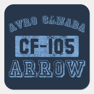 Avro Canada Arrow - BLUE Quadratischer Aufkleber