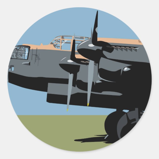 Avro Lancaster Bomber Runder Aufkleber (Vorderseite)